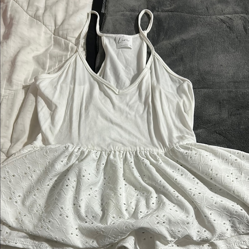 Olivia Rae White Lace Trim Top